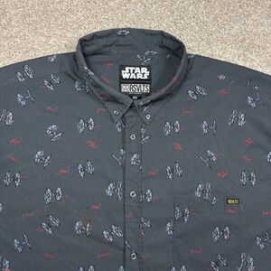 RSVLTS Star Wars TIE Fighter Pew Pew Kunuflex Short Sleeve Shirt Mens 4XL Gray